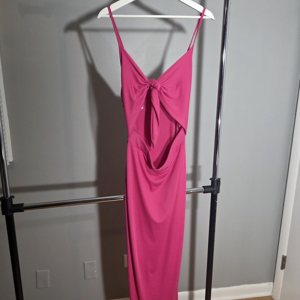 Cute Pink Cutout Women's Dress